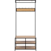 ACTONA GROUP Garderobenständer Metallgestell im Industrie-Look, 3 Einlegeböden, 5 Haken, Breite 77 cm von Actona Group