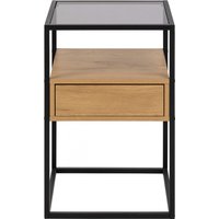 ACTONA GROUP Nachttisch "Randolf, Nachtschrank, skandinavisches Design, gehärtetes Rauchglas" Schublade in Holzoptik mit Push-to-Open-Funktion, Stahlbeine, B: 40 cm ACTONA GROUP Nachttisch "Randolf, Nachtschrank, skandinavisches Design, gehärtetes Rauchglas" Schublade in Holzoptik mit Push-to-Open-Funktion, Stahlbeine, B: 40 cm von Actona Group