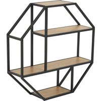ACTONA GROUP Wandregal Metallgestell, 2 Einlegeböden, Achteckform und asymmetrischen Details von Actona Group