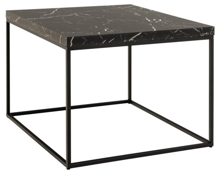 Actona Couchtisch BAROSSA ca. 60x60cm in Marmor Marquina schwarz/schwarz matt von Actona
