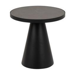 Actona Couchtisch SOLI Ø ca. 45,7 cm in Tischplatte Fairbanks schwarz/Gestell Metall schwarz matt von Actona