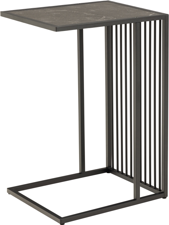Actona Ecktisch STRINGTON ca. 43x35cm in Platte Melamin Marmor schwarz, Gestell Metall schwarz von Actona
