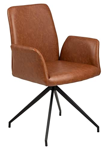 AC Design Furniture Naila Carver Esszimmerstuhl, H: 88 x B: 59 x T: 59 cm, Cognac/Schwarz, Kunststoff/Metall, 1 Stk. von AC Design Furniture