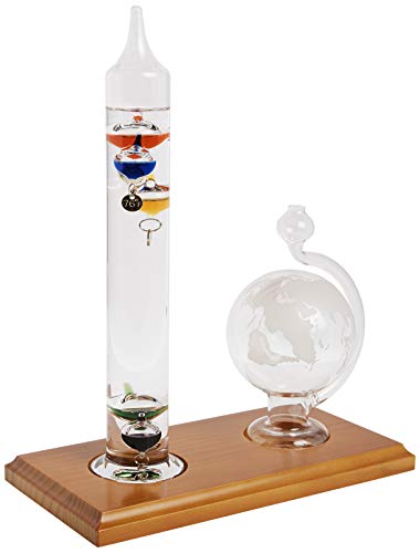 AcuRite 00795A2 Galileo-Thermometer mit Glaskugel-Barometer, Barometer-Set, Glas/Holz von AcuRite