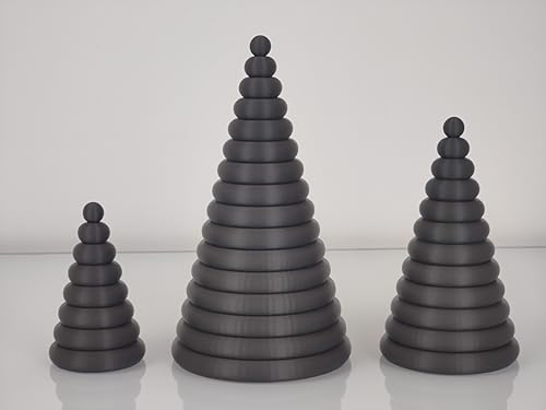 AcubycArt DekoTannen (3er Set) - für den Wohnbereich- modernes Design - Kunststoff (Grau) von AcubycArt
