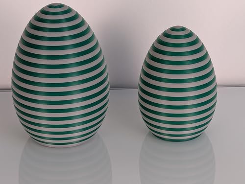 AcubycArt Große Deko-Ostereier (2er-Set) (Grün/Grau) von AcubycArt
