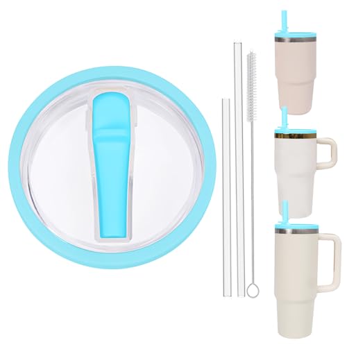 Auslaufsicherer Ersatzdeckel mit Strohhalm, 850 ml und 567 ml, passend für Stanley Adventure Quencher H2.0, 850 ml, 567 ml, mit Griff und 567 ml ohne Griff, Blau (567 ml und 850 ml) von Acuewuja