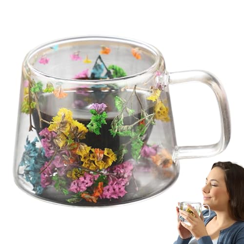Acunny Doppelwandige Glas-Kaffeetassen, Kaffeetassen aus Glas | Doppelwandige Isolierte Glasbecher mit Griff | Isolierte Glastassen, transparente Tassen mit Blume für Cappuccino, Acunny Doppelwandige Glas-Kaffeetassen, Kaffeetassen aus Glas | Doppelwandige Isolierte Glasbecher mit Griff | Isolierte Glastassen, transparente Tassen mit Blume für Cappuccino, von Acunny