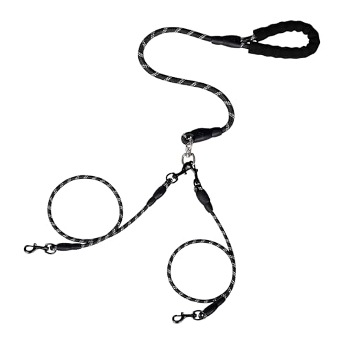 Acunny Double Dog Cable | Doppelkabel gegen Verheddern für zwei Hunde, elastisches und stoßabsorbierendes Zubehör für den Außenbereich, mit Kotbeuteln Acunny Double Dog Cable | Doppelkabel gegen Verheddern für zwei Hunde, elastisches und stoßabsorbierendes Zubehör für den Außenbereich, mit Kotbeuteln von Acunny