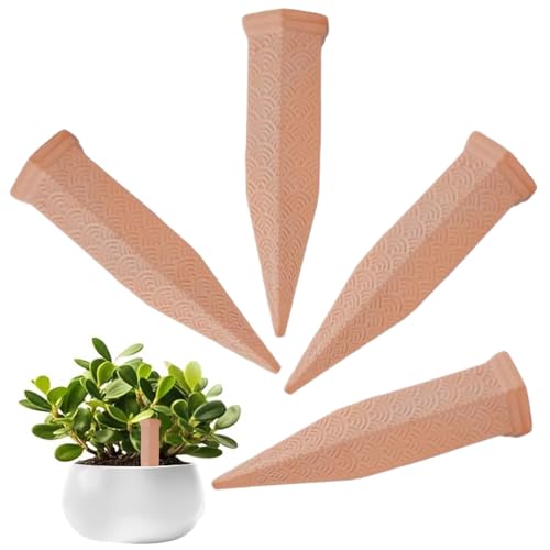 Acunny Freistehende Bewässerungsspieße, Set mit 4 Stück Selbstbewässerung für den Außenbereich | automatisches Tropfbewässerungssystem aus Terrakotta für Innenräume, Gewächshäuser und Gärten Acunny Freistehende Bewässerungsspieße, Set mit 4 Stück Selbstbewässerung für den Außenbereich | automatisches Tropfbewässerungssystem aus Terrakotta für Innenräume, Gewächshäuser und Gärten von Acunny
