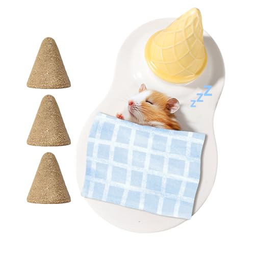 Acunny Frettchen Bett | Keramik Kühlpad Nagetier Zubehör | Kegelförmige Kühlmatte als Landschaftsdekoration inklusive Nagestangen für Igel, Eichhörnchen, Frettchen und Chinchilla zum Knabbern Acunny Frettchen Bett | Keramik Kühlpad Nagetier Zubehör | Kegelförmige Kühlmatte als Landschaftsdekoration inklusive Nagestangen für Igel, Eichhörnchen, Frettchen und Chinchilla zum Knabbern von Acunny