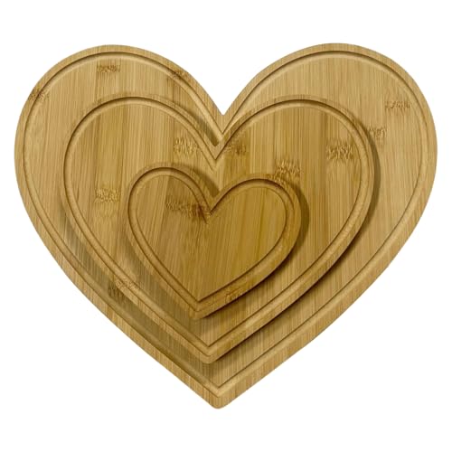 Acunny Herzschneidebrett, Charcuterie Boards Heartform,Holz Servierstich - Rustikale ästhetische Multi-Funktionen Dekorative Tabletts Schneidebrett für Küchenheimparty Camping Valentinstag von Acunny