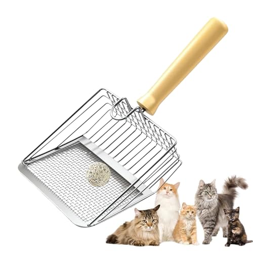Acunny Katzenstreu Schaufel - Katzenklo Schaufel - Komfortabler Griff Edelstahl Schaufel Für Mehrkatzenhaushalt Hühnerstall Kleintiere Acunny Katzenstreu Schaufel - Katzenklo Schaufel - Komfortabler Griff Edelstahl Schaufel Für Mehrkatzenhaushalt Hühnerstall Kleintiere von Acunny