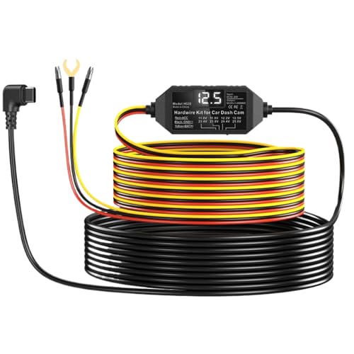 Acunny Netzkabel für Armaturenbrettkamera, Stromkabel 3 Kabel mit Anzeige für Autokamera, kabelgebundener Spannungsmonitor, Typ C für Radarwarner, Konfiguration des von Acunny