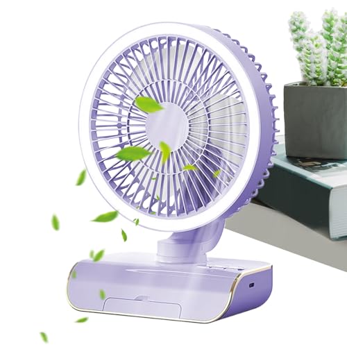 Acunny Oszillierender Tischventilator, tragbarer Ventilator – 5 Geschwindigkeiten kleine Kühlventilator mit Fernbedienung | 2000 mAh wiederaufladbarer Taschenventilator, Luftkühler für von Acunny