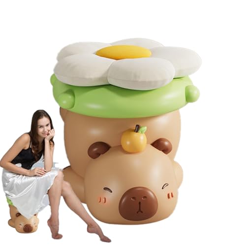 Acunny Tier-Hocker, Capybara-Hocker, Fußhocker, Ottomane, Capybara-Sitzkissen, niedlicher Sofahocker, Fußstütze, Stuhl in Tierform von Acunny