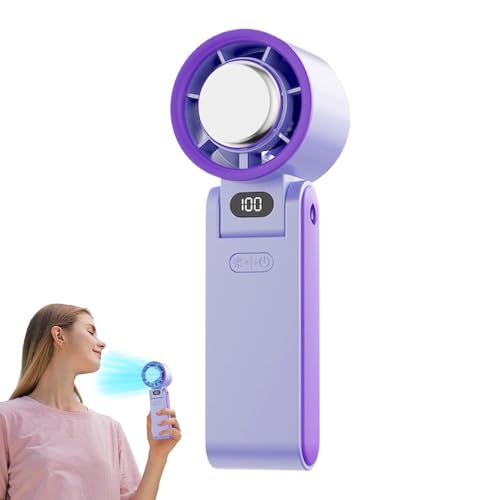 Acunny Tragbarer Ventilator,Kühlventilator Tragbar - LED-Display 3600mAh Akku 180° Faltbar Kompakt 100 Stufen Leise Für von Acunny