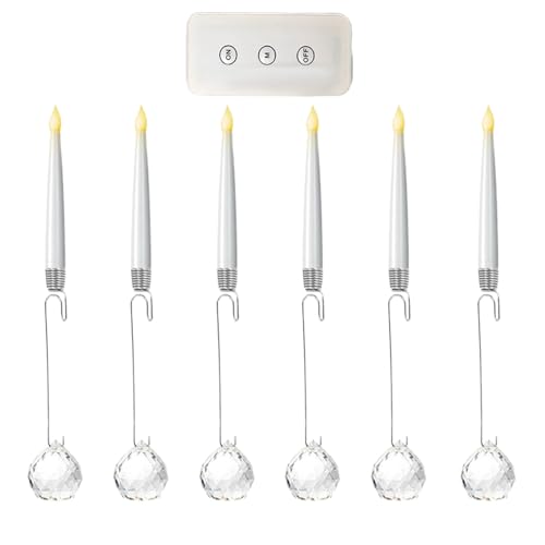 Acunny Weihnachtsbaumkerzen, flammenlose LED-Kerzen, batteriebetrieben, Weihnachtsdekoration, 6 Stück, Stimmungsbeleuchtung für Innen / Außen / Fenster / Kamin Acunny Weihnachtsbaumkerzen, flammenlose LED-Kerzen, batteriebetrieben, Weihnachtsdekoration, 6 Stück, Stimmungsbeleuchtung für Innen / Außen / Fenster / Kamin von Acunny