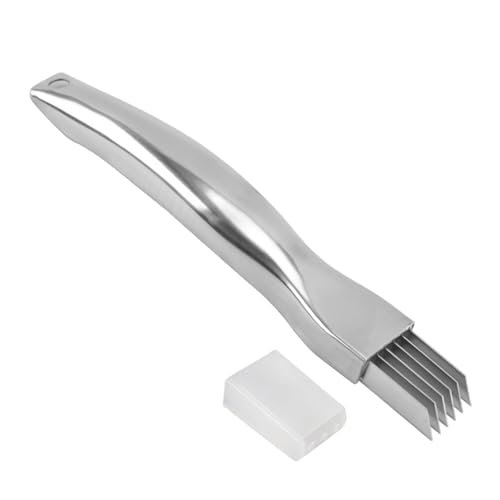Zwiebelschneider Manuell, Edelstahl Gemüseschneider Frühlingszwiebel Schneider,Edelstahl Scallion Slicer, Spring Onion Slicer Zwiebel Shredder Messer Scallion Cutter Gemüse Lebensmittel von Acunny