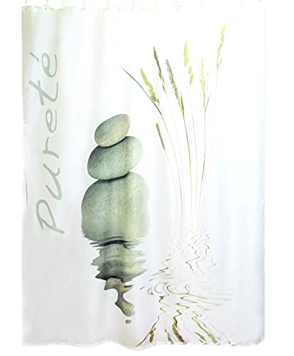 Acus Textiles Textil Duschvorhang Pureté BxH 180x200cm | Motiv: Purete (Steine) | von Acus Textiles