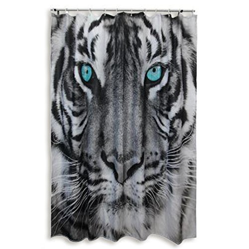 ROLLER Duschvorhang TIGER - schwarz-weiß - 180x200 cm von WEIPAI