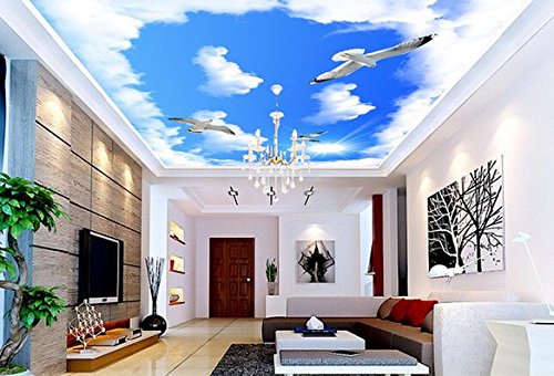 Fototapete Dekor Wallpaper Blauer Himmel Mit Weißen Wolken Wandbilder Decke Decke Decke Tapeten Frieden Engel Weiße Wolke Wallpaper von Acutray