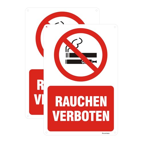 Acuxiaza 2 Stück Rauchen Verboten Schild, 20x30 cm, PVC Hartschaum Platte, Selbstklebend, UV Schutz, Warnzeichen für Innen- und Außenbereich Acuxiaza 2 Stück Rauchen Verboten Schild, 20x30 cm, PVC Hartschaum Platte, Selbstklebend, UV Schutz, Warnzeichen für Innen- und Außenbereich von Acuxiaza