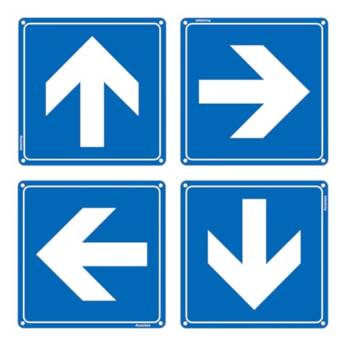 Acuxiaza 4 Stück Pfeilschild, aus Aluminium, 15 x 15 cm, Blau, selbstklebend, Richtungspfeil für den Innen- und Außenbereich Acuxiaza 4 Stück Pfeilschild, aus Aluminium, 15 x 15 cm, Blau, selbstklebend, Richtungspfeil für den Innen- und Außenbereich von Acuxiaza