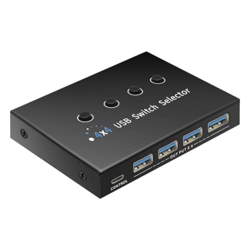 Acvxulfs USB 3.0 Switch KM Selector 4 Computer Laptop PC Host Sharing 4 USB Devices KVM Switcher Box Share Printer Mouse Keyboard Acvxulfs USB 3.0 Switch KM Selector 4 Computer Laptop PC Host Sharing 4 USB Devices KVM Switcher Box Share Printer Mouse Keyboard von Acvxulfs