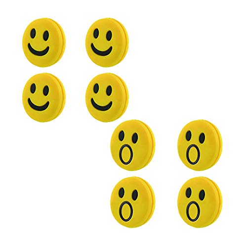 Acxico 8 Stück Tennisschläger-Stoßdämpfer 4 Smiley Gelb + 4 Surprise Yellow von Acxico