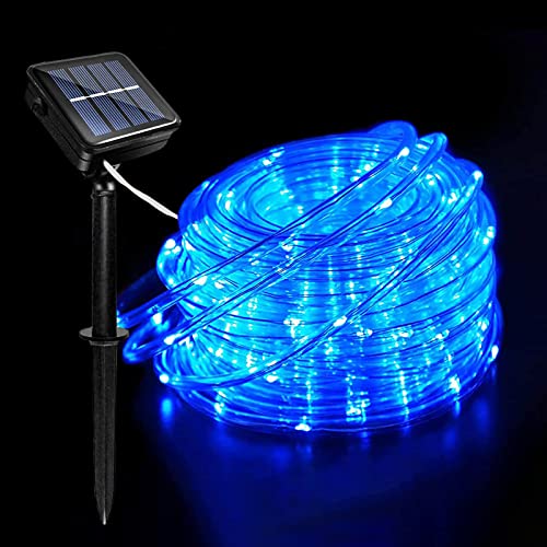 Acxilexy Solar Lichterkette, 12 M 100 LEDs Wasserdicht Flexible Solar Lichtschlauch, LED Schlauch Lichterkette PVC Rope mit 8 Beleuchtungsmodi für Aussen, Innen, Party und Weihnachten Deko von Acxilexy