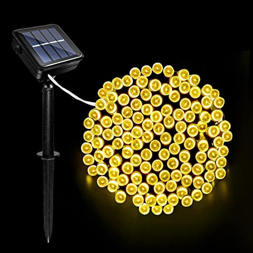 Acxilexy Solar Lichterkette Aussen, 12M 100 LED Kupferdraht Lichterketten mit 8 Lichtmodi, IP65 Wetterfest Solar Lichterkette Deko für Innen & Außen Balkon Garten Hochzeiten Terrasse von Acxilexy