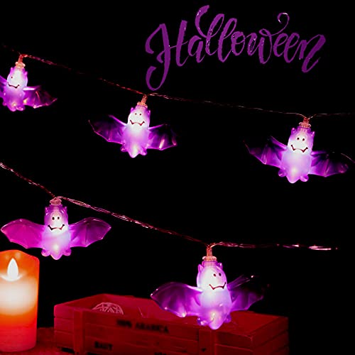 Lichterkette für Halloween, 3m/9.8ft 20LEDs Kürbis Lichter String, Dekoration Lichter Batteriebetrieben für Halloween Weihnachten Party, Halloween Lichterkette für Deko Outdoor Indoor (Schläger) von Acxilexy