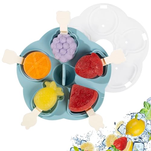 Silikon Eisformen Kinder, Mini Popsicle Formen mit Deckel & Stiel, Eisform Eis am Stiel, Wiederverwendba BPA Frei Stieleisformer Eislutscher Formen für Kinder Eis zum Selber Machen von Acxilexy