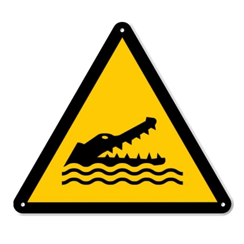 PVC0248 Warnschild mit Alligatoren, Krokodilen im Wasser, 20,3 cm, dreieckiges PVC-Schild, Premium-PVC-Schild für Arbeitsplatz, Lager, Baustelle, OSHA-Verordnung, wetterfest, lichtbeständig, von Ad Astra Graphics