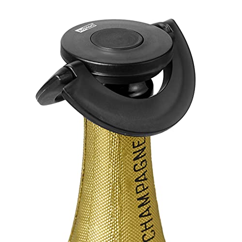 AdHoc FV31 dichter Sekt- und Champagnerverschluss GUSTO, Kunststoff/Silikon, schwarz von AdHoc