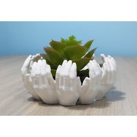 Hands Planter Palmen Überpflanzung Mit Intergradierten Drainagelöchern, Mehrere Farben 3D Gedruckt von AdAstra3DPrints
