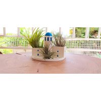 Santorini Griechenland Mediterran Häuser Pflanzgefäß Mit Drainage Veranda | Handbemalt 3D Gedruckt Santorini Griechenland Mediterran Häuser Pflanzgefäß Mit Drainage Veranda | Handbemalt 3D Gedruckt von AdAstra3DPrints