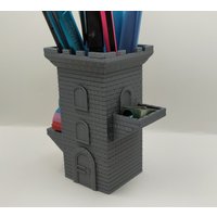 Stein Backstein Turm Stiftehalter Schreibtisch Organizer 3D Gedruckt von AdAstra3DPrints