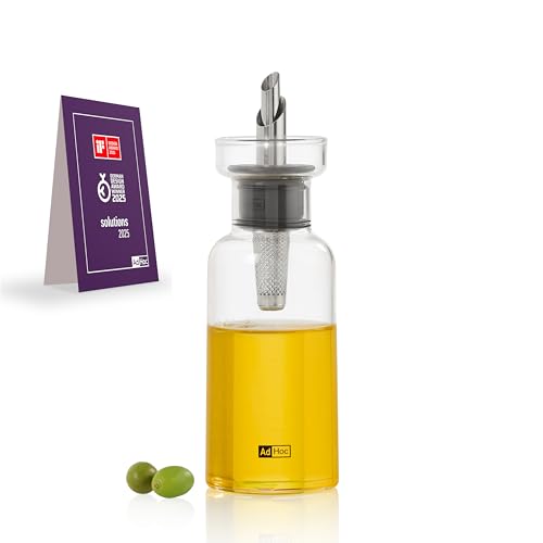 AdHoc BZ79 Ölspender oder Essigspender AromaPour aus Borosilikatglas | elegante Olivenölflasche mit Ausgießer aus Edelstahl | ideal auch für Kürbiskern-Öl oder Essig | luftdicht, 120 ml AdHoc BZ79 Ölspender oder Essigspender AromaPour aus Borosilikatglas | elegante Olivenölflasche mit Ausgießer aus Edelstahl | ideal auch für Kürbiskern-Öl oder Essig | luftdicht, 120 ml von AdHoc