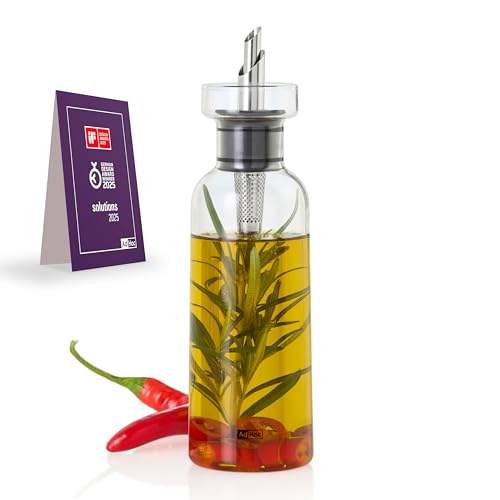 AdHoc BZ80 Ölspender oder Essigspender AromaPour aus Borosilikatglas | elegante Olivenölflasche mit Ausgießer aus Edelstahl | ideal auch für Kürbiskern-Öl oder Essig | luftdicht, 300 ml AdHoc BZ80 Ölspender oder Essigspender AromaPour aus Borosilikatglas | elegante Olivenölflasche mit Ausgießer aus Edelstahl | ideal auch für Kürbiskern-Öl oder Essig | luftdicht, 300 ml von AdHoc
