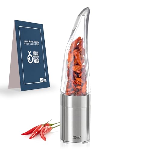 AdHoc Chilischneider Pepe – Manuelle Chilimühle & Gewürzmühle für getrocknete Chili, mit Edelstahl-SchneidWerk, kompakter Chili Zerkleinerer, Handmühle, aromaschonend, für Küche & oder als Geschenk AdHoc Chilischneider Pepe – Manuelle Chilimühle & Gewürzmühle für getrocknete Chili, mit Edelstahl-SchneidWerk, kompakter Chili Zerkleinerer, Handmühle, aromaschonend, für Küche & oder als Geschenk von AdHoc