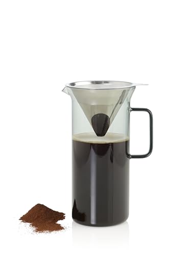 AdHoc Impact Pour Over Kaffeebereiter mit 1L Glasbehälter, wiederverwendbarer Edelstahlfilter, doppellagig, Kaffeebrauer, Barista-Werkzeug AdHoc Impact Pour Over Kaffeebereiter mit 1L Glasbehälter, wiederverwendbarer Edelstahlfilter, doppellagig, Kaffeebrauer, Barista-Werkzeug von AdHoc