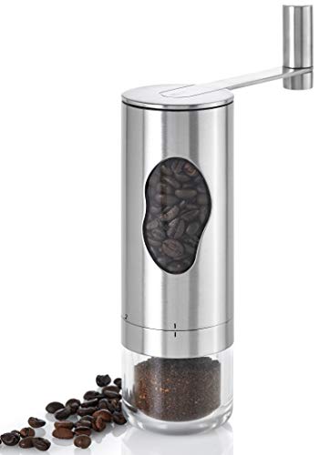 AdHoc MC01 manuelle Kaffeemühle MRS. BEAN, Keramik Mahlwerk (ohne Inhalt), Edelstahl/Acryl/Kunststoff von AdHoc