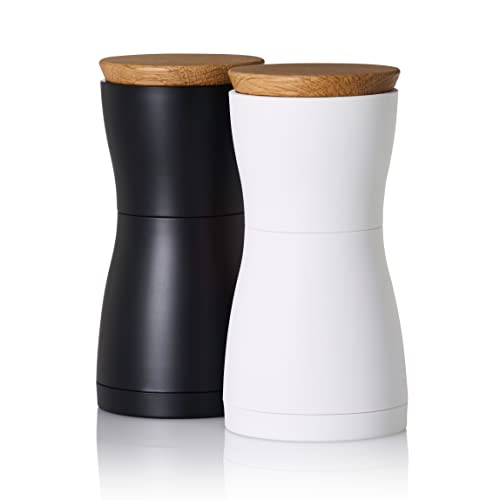 AdHoc MP127 Set Pfeffer- und Salzmühle Twin, CeraCut® Keramik Mahlwerk, black&white von AdHoc