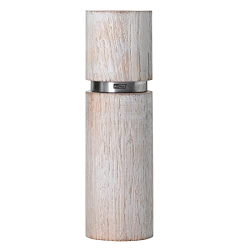 AdHoc MP26 Pfeffer- oder Salzmühle TEXTURA ANTIQUE GRANDE, weiß, Keramik Mahlwerk CeraCut®, Eschenholz/Edelstahl von AdHoc