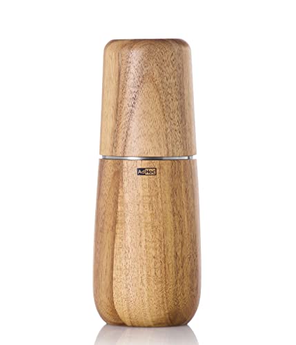 AdHoc MP711 Pfeffer- | Salzmühle Yono, CeraCut® Keramik Mahlwerk, Akazienholz|Edelstahl, 18 CM von AdHoc