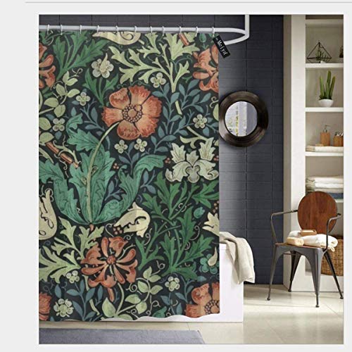 AdaCrazy William Morris Compton Blumenmuster im Jugendstil Duschvorhang 3D-Druck Wasserdichter AdaCrazy William Morris Compton Blumenmuster im Jugendstil Duschvorhang 3D-Druck Wasserdichter von AdaCrazy