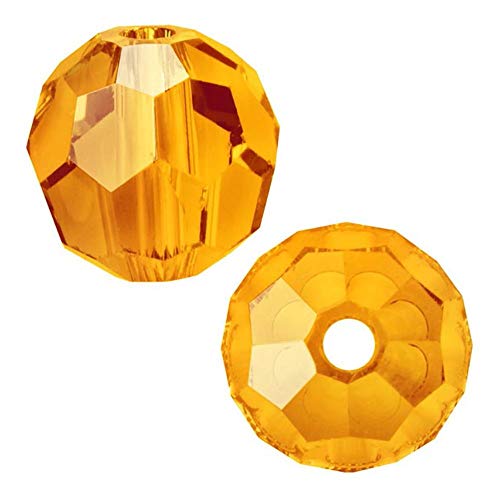 50 Stück Adabele österreichische 8 mm facettierte lose runde Kristallperlen Orange Sun kompatibel mit 5000 Swarovski-Kristallen Preciosa SS2R-812 von Adabele