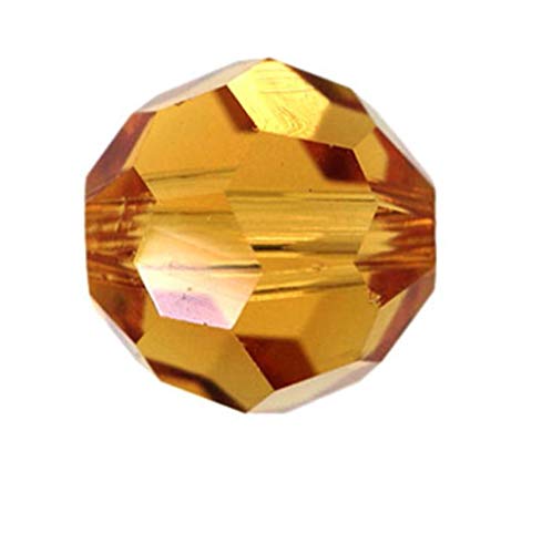 50pcs 8mm Adabele Austrian Round Crystal Beads Amber Yellow Compatible with 5000 Swarovski Crystals Preciosa SS2R-807 von Adabele